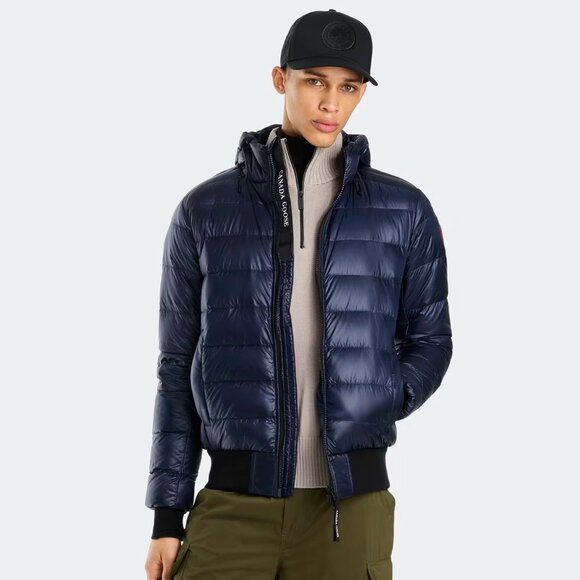 $950 Canada Goose Crofton Bomber Jacket Hoody Navy M NWT Hybridge Lodge Mens - Picture 1 of 14